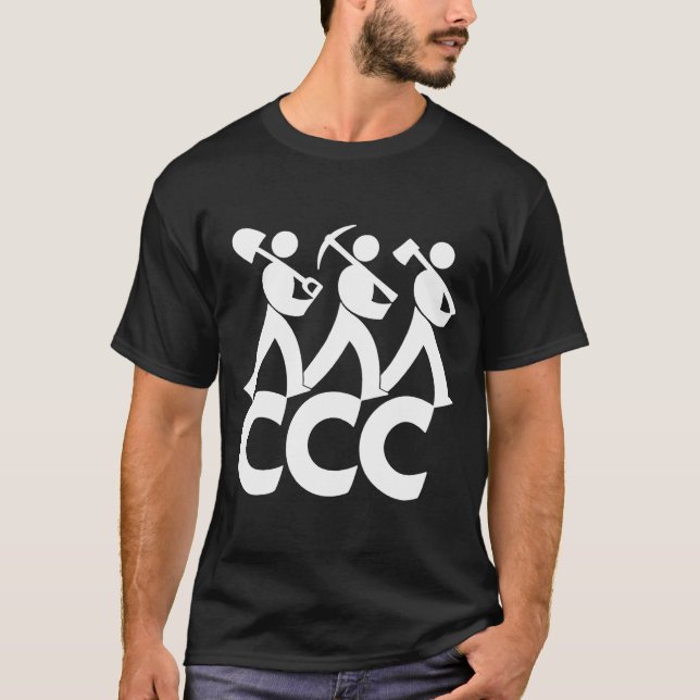 Kår CCC (B för ombyggnadAmerika civil beskydd T Shirt (Framsida)