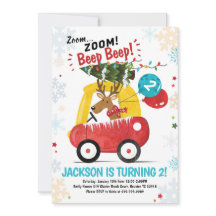 Kar jul Birthday Inbjudan Boys Car Inbjudan