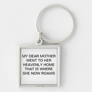 KÄR MOR KEYCHAIN FYRKANTIG SILVERFÄRGAD NYCKELRING