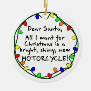 Kär prydnad för Santa motorcykeljul Julgransprydnad Keramik