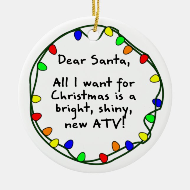 Kär Santa ATV julprydnad Julgransprydnad Keramik (Framsidan)