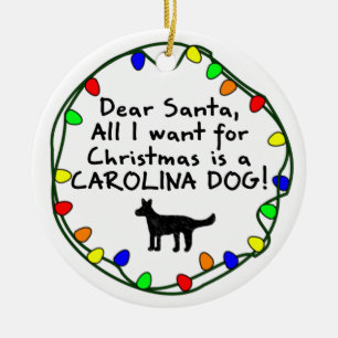 Kär Santa Carolina hund Julgransprydnad Keramik