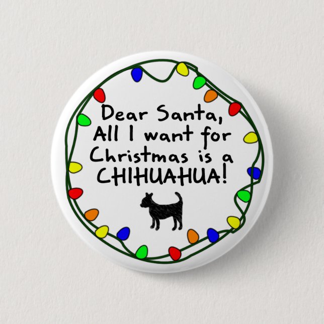 Kär Santa Chihuahua Knapp (Framsida)