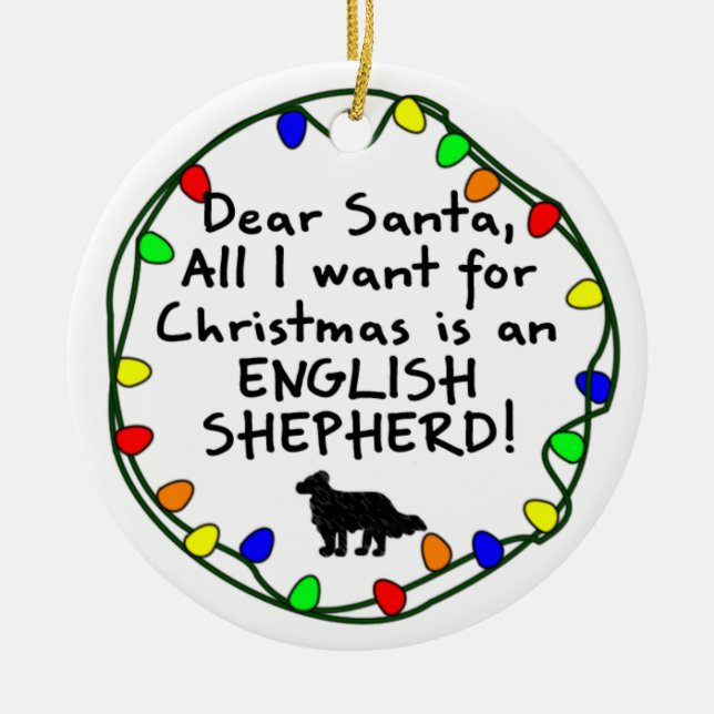 Kär Santa engelskaherde Julgransprydnad Keramik (Framsidan)