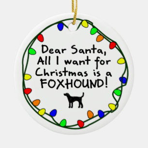 Kär Santa Foxhound Julgransprydnad Keramik