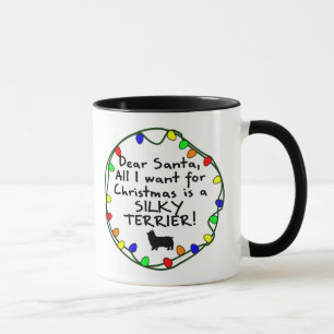 Kär Santa silkeslen Terrier Mugg