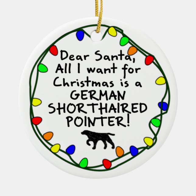 Kär Santa tysk Shorthaired pekare Julgransprydnad Keramik (Framsidan)