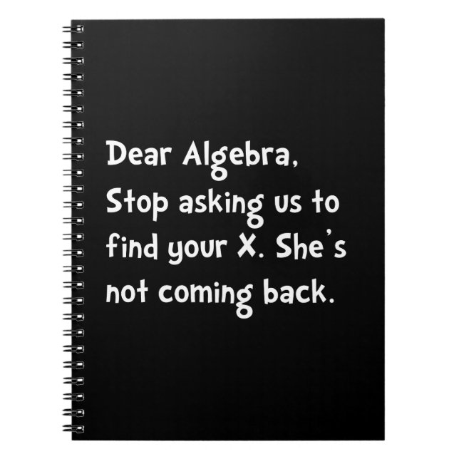 Kära Algebra Anteckningsbok Med Spiral (Framsidan)