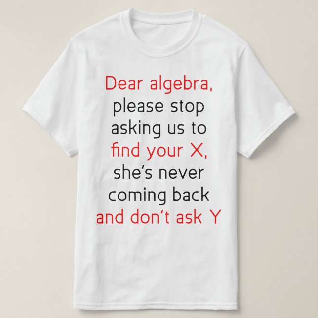 Kära Algebra T-shirt (Design framsida)