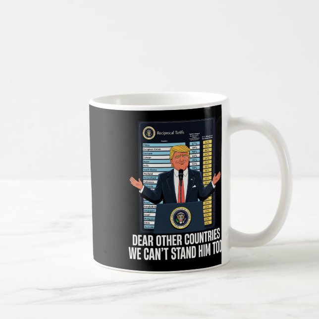 Kära andra länder Vi kan inte stå ut med honom ock Kaffemugg (Höger)