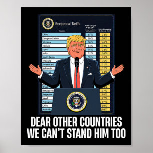Kära andra länder Vi kan inte stå ut med honom ock Poster