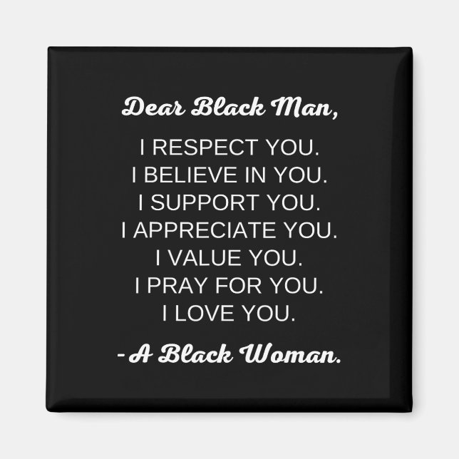Kära Black Man Black Kärlek Black Relationships Magnet (Framsidan)