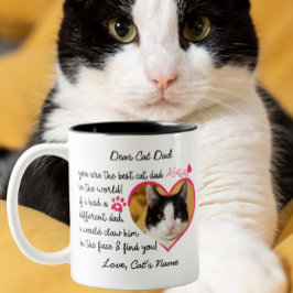 Kära Cat Pappa | Anpassningsbar Cat Photo Kärlek G Två-Tonad Mugg