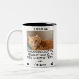 Kära Cat Pappa, Personlig kattens foto och namn Två-Tonad Mugg