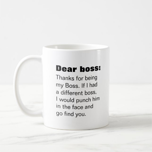 Kära chef humor rolig Kaffemugg (Vänster)