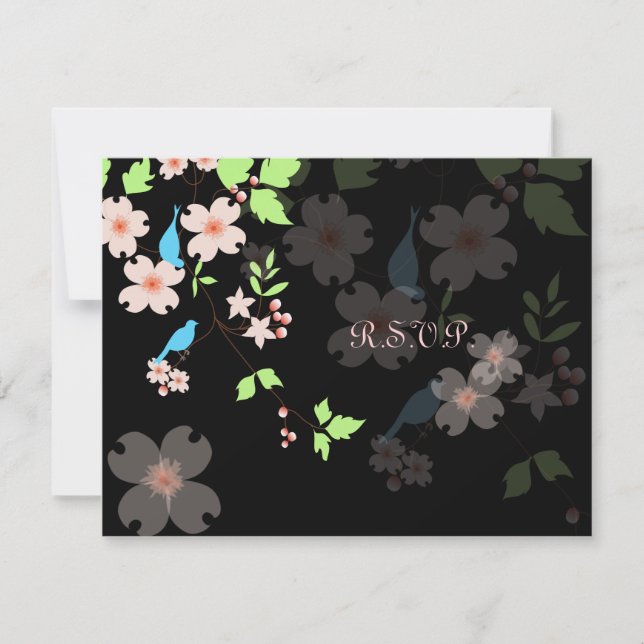 Kära fåglar RSVP:er kräver 5x7 inbjudningar (Framsida)