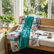 Kära Farmor 8 Fotosammanställning Tealblå