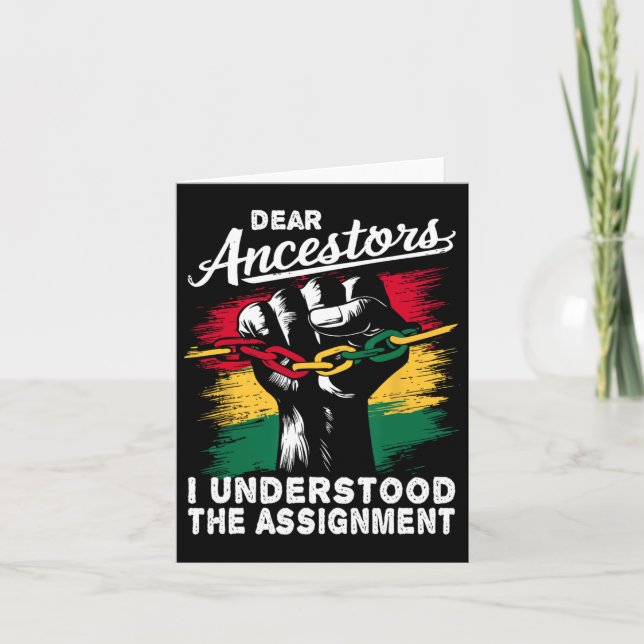 Kära förfäder jag förstod uppdraget Juneteenth Kort (Framsida)