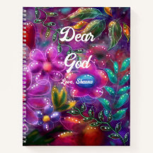 Kära Gud Journal w/Whimsical Blommigt Abstrakt