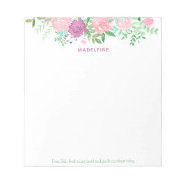 Kära Gud, stanna i mitt hjärta Rosa Blommigt Water Anteckningsblock