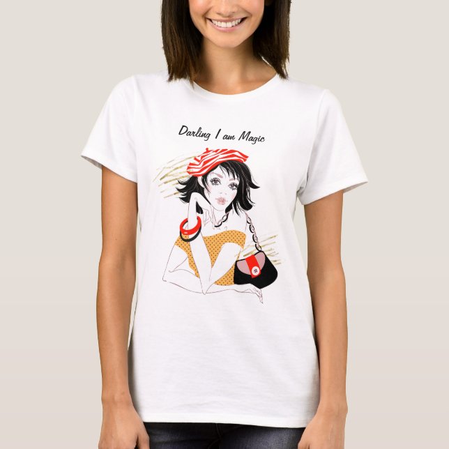 Kära jag är magisk attitydcitat t shirt (Framsida)