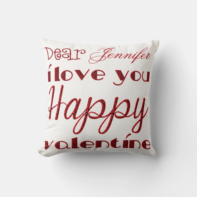 Kära jag Kärlek Du Cute Cupid Typography Valentine Kudde (Framsida)