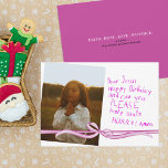 Kära Jesus Photo-julkort<br><div class="desc">Ett otåligt barns söta bön och födelsedag till Jesus handskriven i krajon.</div>