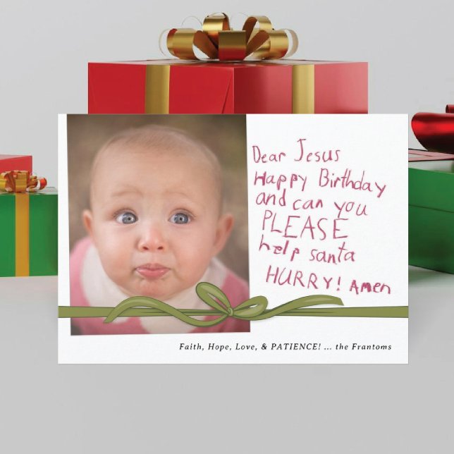 Kära Jesus Vin Crayon-anteckning Fotojulkort (Skapare uppladdad)