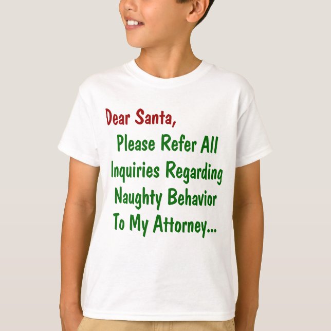 Kära jultomte advokat - Roligt julbrev Tee Shirt (Framsida)