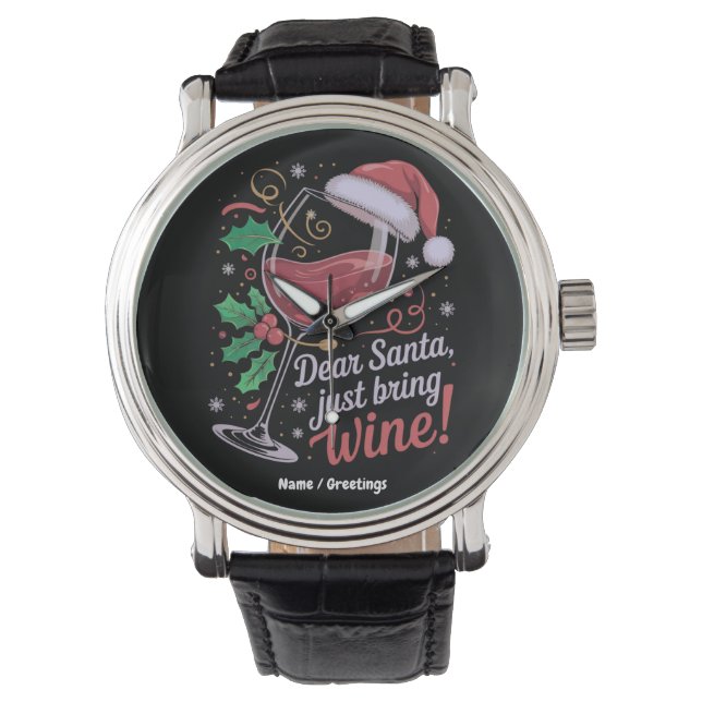 Kära jultomte, ta med Vin-julklapp Armbandsur (Framsida)
