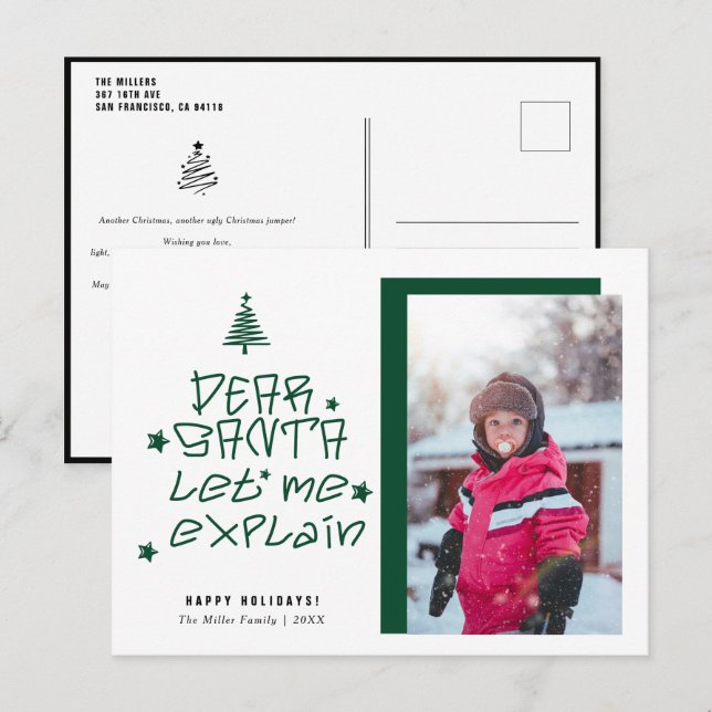 Kära jultomten helg vykort (Fram/baksida)