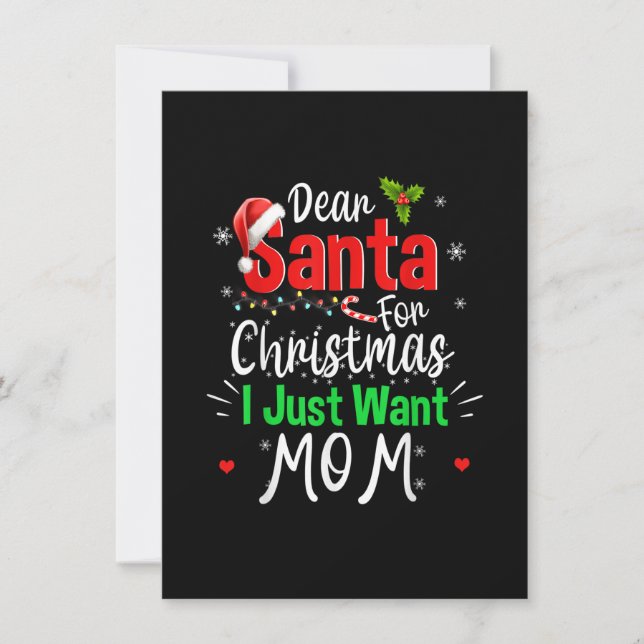 Kära jultomten! Jag vill bara ha Mamma Funny Pj. Inbjudningar (Framsida)