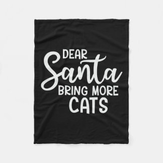 Kära jultomten, ta med fler katter från julfamilje fleecefilt