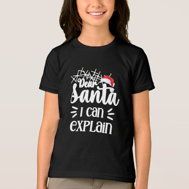 Kära jultomter, roliga barn, svart jul t shirt (Framsida)