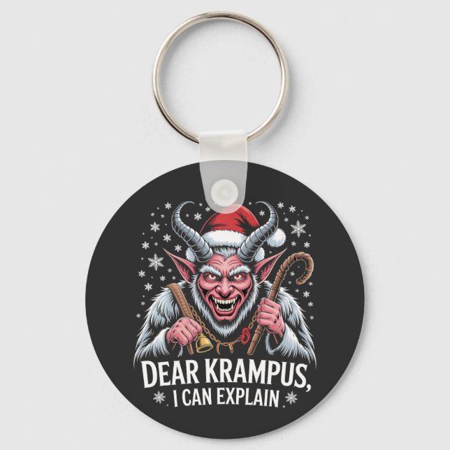 Kära Krampus jag kan förklara julen Tomte  Nyckelring (Framsida)