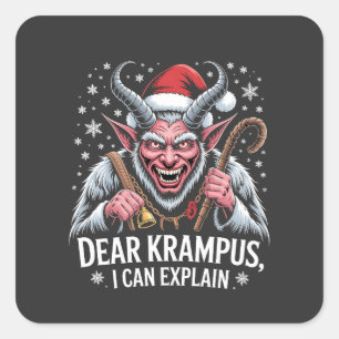 Kära Krampus, jag kan förklara jultomten Fyrkantigt Klistermärke