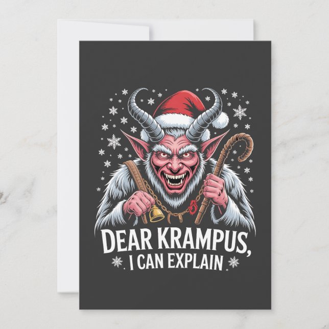 Kära Krampus, jag kan förklara jultomten Inbjudningar (Framsida)