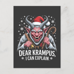 Kära Krampus, jag kan förklara jultomten Meddelande Vykort