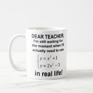 Kära lärare, riktiga livet matematik, rolig mugg