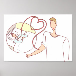 Kära liv sammanbundna genom hjärtan. poster