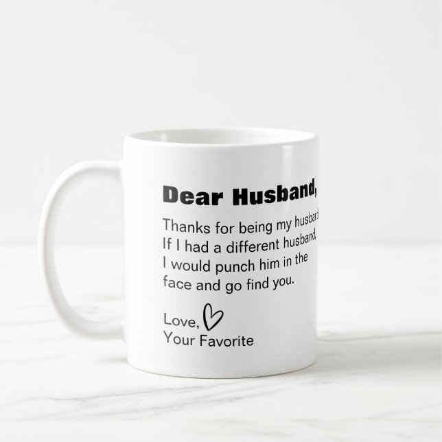 Kära make lustiga humor kaffemugg (Vänster)