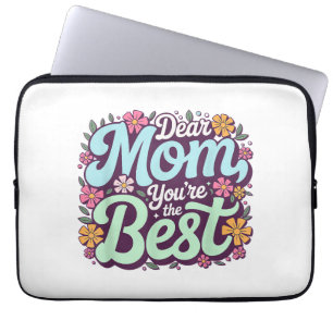 Kära mamma, du är den bästa mors dag blommor laptop fodral