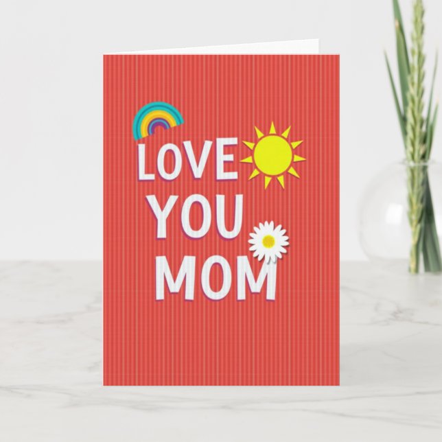 Kära mamma illustrationskort kort (Framsida)