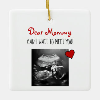 Kära Mamma kan inte vänta på att träffa dig! Julgransprydnad Keramik