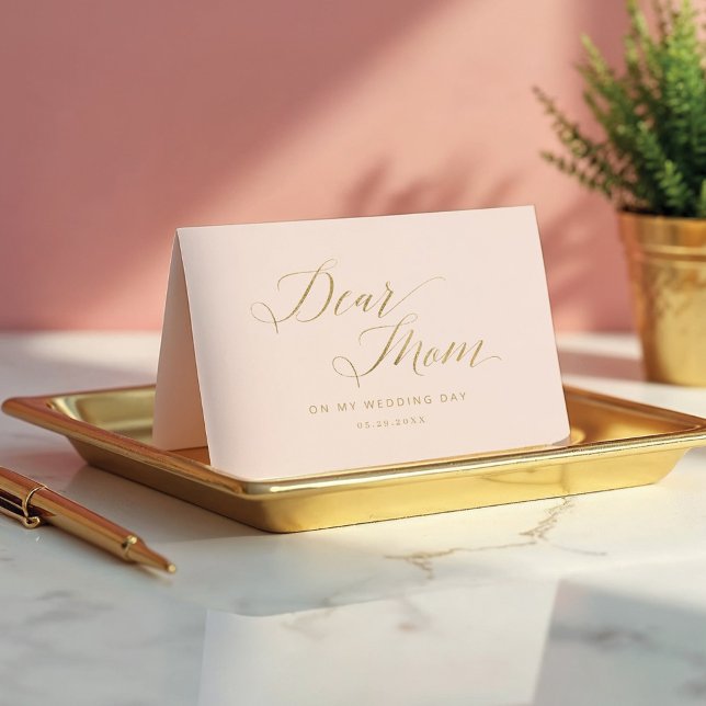 Kära Mamma, på min Bröllopsdag | Meddelande och fo (Dear Mom, On My Wedding Day | Message & Photo Thank You Card)