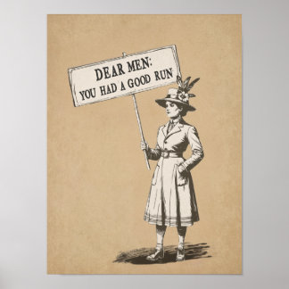 Kära män, ni hade en bra chans Vintage feministisk Poster