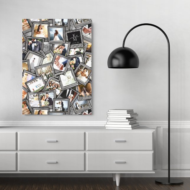 Kära Minnen 30 Bildcollage Svart ID1065 Canvastryck (Skapare uppladdad)