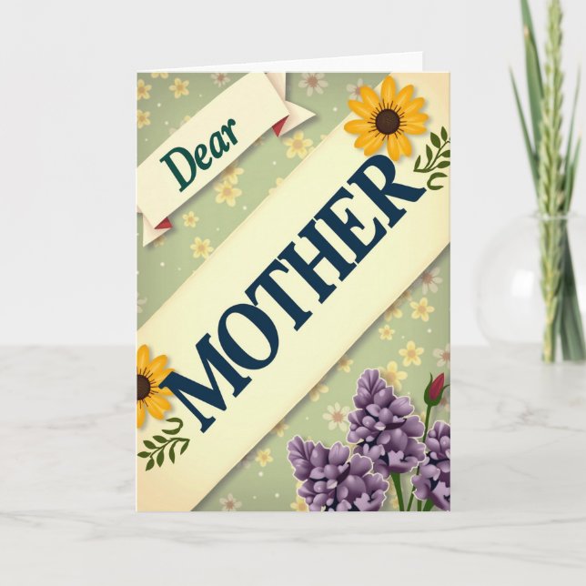 Kära morsdagskort med blommor kort (Framsida)