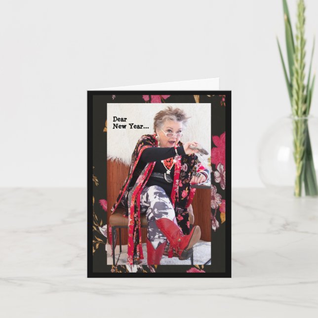 Kära nya år, jag ber dig Lyckönskningskort Kort (Framsida)