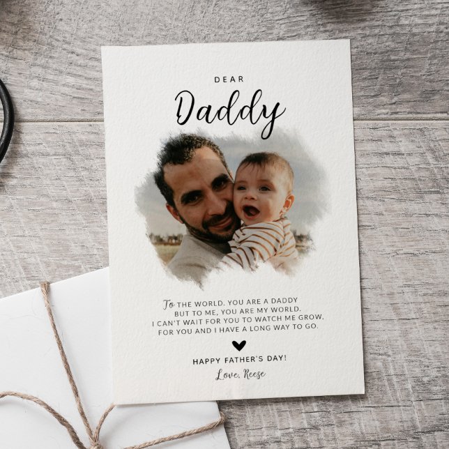 Kära Pappa | Modern Foto Hjärta Fars Dag Kort (Skapare uppladdad)